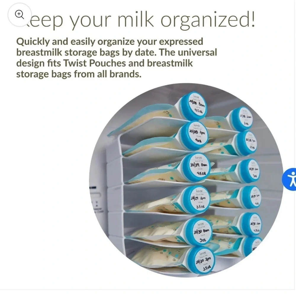 Kiinde Keeper 5-Slot Breast Milk Storage Organizer white baby